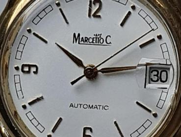 Marcello C Automatik Armbanduhr mit Glasboden und Lederband