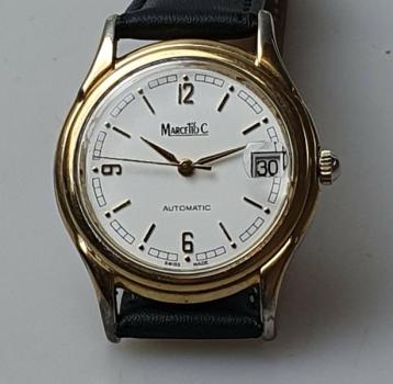 Marcello C Automatik Armbanduhr mit Glasboden und Lederband