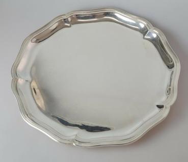 Silberteller aus 800er Silber, Durchmesser: 24,0 cm, Gewicht: 357,0g