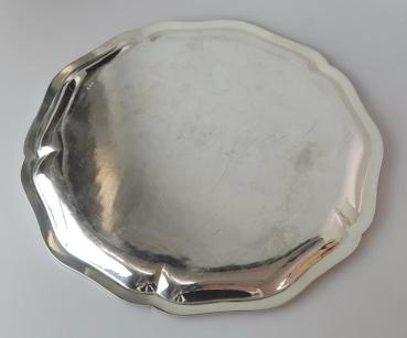 Silberteller aus 800er Silber, Durchmesser: 24,0 cm, Gewicht: 357,0g