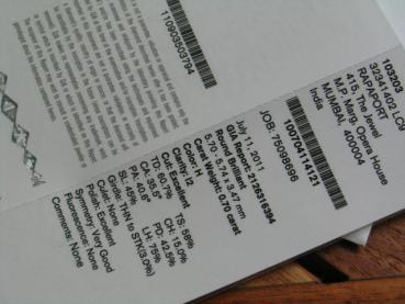 Preview: Diamant im Brillantschliff 0.70 ct. "H", I2, None, EX/ EX/ VG, GIA mit GIA Dossier und Lasergravur