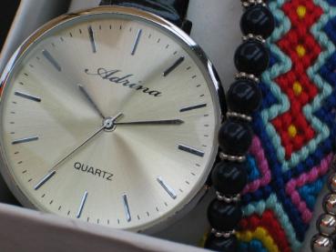 Preview: Adrina Damenuhr mit 5 Schmuckarmbändern