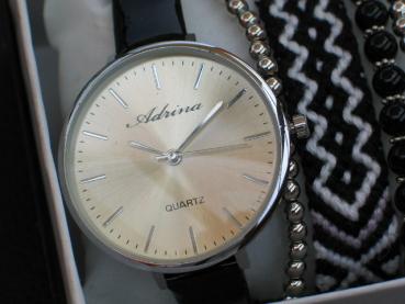 Preview: Adrina Damenuhr mit 5 Schmuckarmbändern (Modell 2)