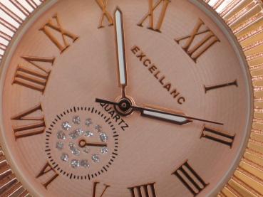 Excellanc Damenuhr mit Metallarmband, rosegoldfarben