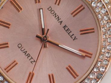 Donna Kelly Damenuhr mit Metallarmband und Schmucksteinen