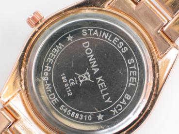 Preview: Donna Kelly Damenuhr mit Metallarmband und Schmucksteinen