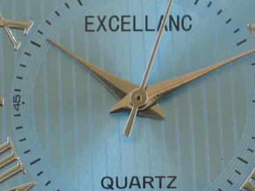 Preview: Excellanc Exclusiv Damenuhr mit Metallarmband, blaues Ziffernblatt schimmernd