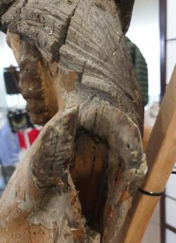 Holzskulptur "Jesus Christus" 18. Jh. Große Holzbildhauerei