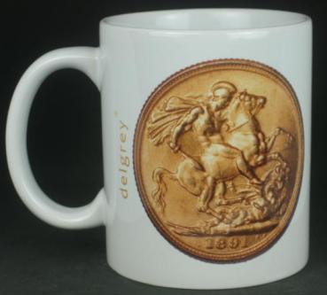 Preview: "Sovereign Victoria (Schleier)" Kaffeebecher delgrey, 11 fl oz. Keramik weiß