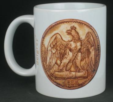 "Friedrich Wilhelm III" Kaffeebecher delgrey, 11 fl oz. Keramik weiß