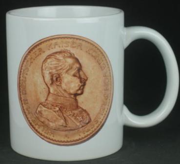 "Wilhelm II Uniform" Kaffeebecher delgrey, 11 fl oz. Keramik weiß