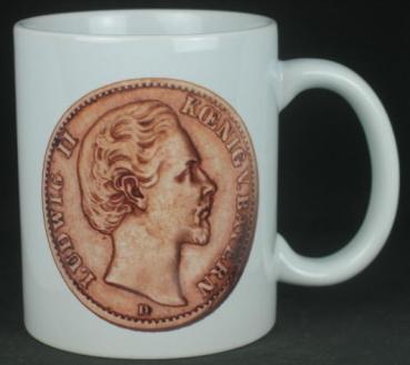 "Ludwig II" Kaffeebecher delgrey, 11 fl oz. Keramik weiß, Mod. 1