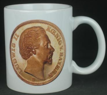 "Ludwig II" Kaffeebecher delgrey, 11 fl oz. Keramik weiß, Mod. 2