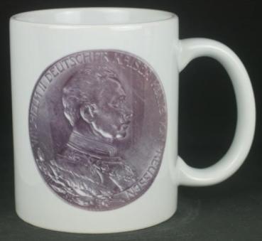 "Wilhelm II Uniform" Kaffeebecher delgrey, 11 fl oz. Keramik weiß - Mod. 2