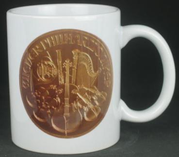 "Wiener Philharmoniker" Kaffeebecher delgrey, 11 fl oz. Keramik weiß