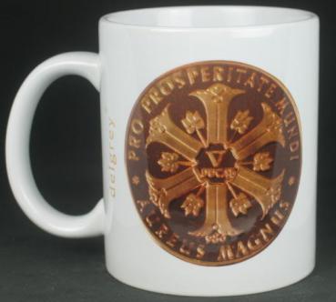 Preview: "Princ Eugenius V-Ducat" Aureus Magnus Kaffeebecher delgrey, 11 fl oz. Keramik weiß