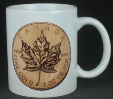 "Maple Leaf" Kaffeebecher delgrey, 11 fl oz. Keramik weiß