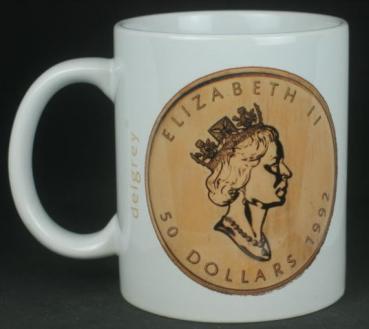 Preview: "Maple Leaf" Kaffeebecher delgrey, 11 fl oz. Keramik weiß