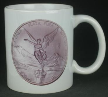 "Libertad" Kaffeebecher delgrey, 11 fl oz. Keramik weiß