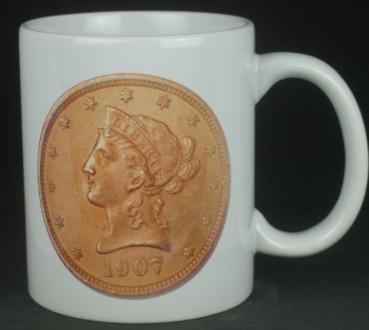 "Liberty Head" Kaffeebecher delgrey, 11 fl oz. Keramik weiß - Mod. 2