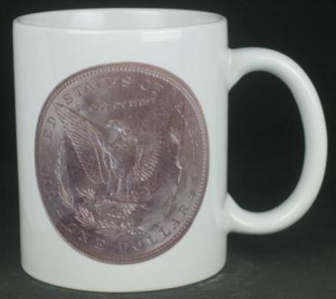 "Morgan Dollar" Kaffeebecher delgrey, 11 fl oz. Keramik weiß