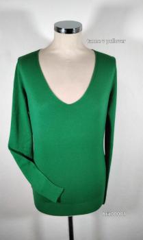 delgrey Fashion Basic Pullover, V-Ausschnitt, Größe 36-38, Farbe: Tanne