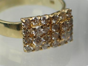 Preview: Eleganter Diamantring mit 0.84 ct. aus 585er Gelbgold, Größe 59, Gewicht: 6,1g