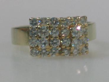 Preview: Eleganter Diamantring mit 0.84 ct. aus 585er Gelbgold, Größe 59, Gewicht: 6,1g