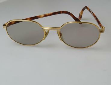 Cartier Sonnenbrille oval mit Weitsichtgläsern, vergoldet, mit Cartier Brillenetui