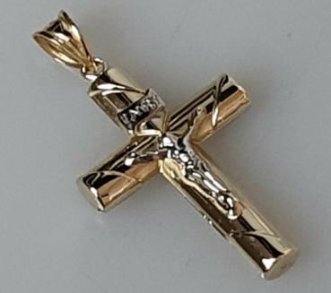 Anhänger "Jesus am Kreuz" aus 585er Gelbgold, Gewicht: 1,5g