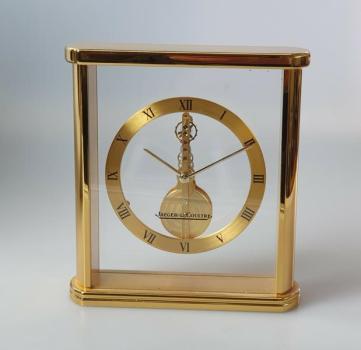Jaeger Le Coultre Tischuhr mit Stabwerk, Messinggehäuse, 8-Tage Werk