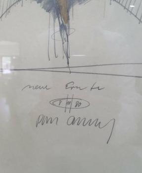 3x Farbzeichnungen betitelt, im Rahmen, unbekannter Künstler - Schätzpreis 1.080,- EUR