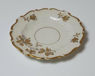 Vintage: Einzelgedeck Schirnding Kaffeetasse, Unterteller, Kuchenteller Goldapplikationen