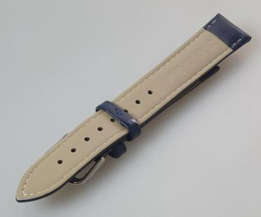 Preview: Leder Uhrenband blau, Stegbreite: 13 mm