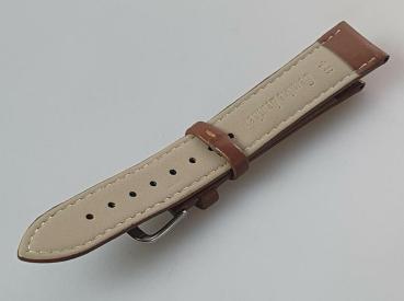 Preview: Leder Uhrenband hellbraun, Stegbreite: 12 mm