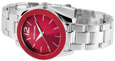 Preview: Excellanc Damenuhr mit Metallarmband