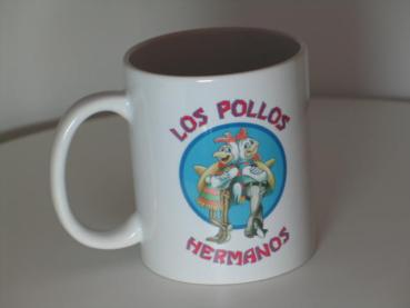 Kaffeebecher "Los Pollos Hermanos" 11 fl oz. Keramik weiß, offizielles Lizenzprodukt in der OVP