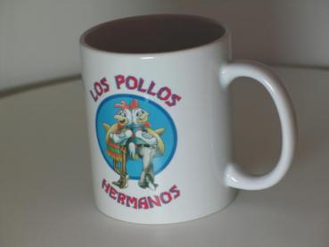 Kaffeebecher "Los Pollos Hermanos" 11 fl oz. Keramik weiß, offizielles Lizenzprodukt in der OVP