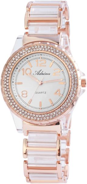 Adrina Damenuhr mit Metallarmband, rosegoldfarbig