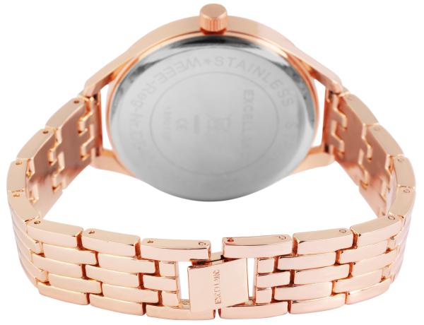 Excellanc Damenuhr mit Metallband, rosegoldfarben