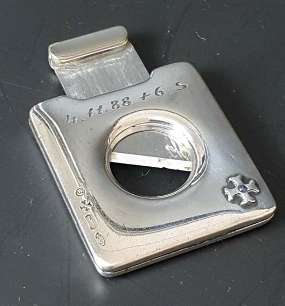 Vintage Zigarrenabschneider "Guillotine" aus 925er Sterlingsilber, Donatus Solingen, Gewicht: 60g