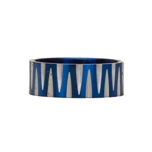 Edelstahlring Blau/Silber, Ringgröße: D 55 (18)