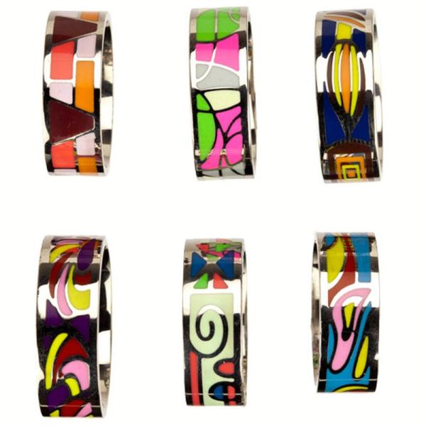 Edelstahlring emailliert, bunt, Ringgröße: D 61 (19)