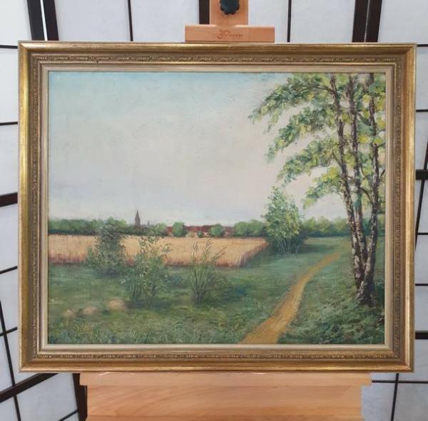 Ölgemälde "Niederrheinlandschaft" unbekannter Maler, Schätzpreis 550,- EUR
