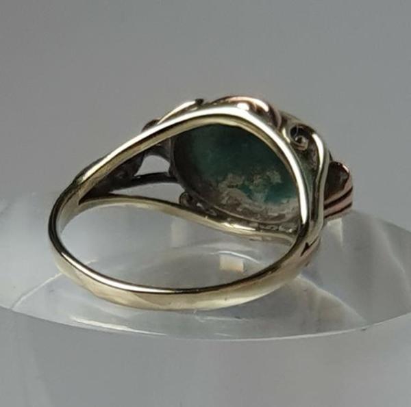 Vintage Ring aus 333er Gold mit Türkis Edelstein, Größe 58, Gewicht: 3,8g