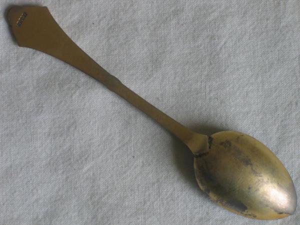 Sammellöffel "Wiesbaden", Silber 800er matt vergoldet, Länge: 10,0 cm, Gewicht: 9,6g