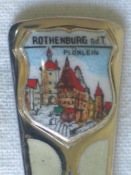 Sammellöffel "Rothenburg o.d.T.", versilbert, Länge: 10,5 cm, Gewicht: 8,8g