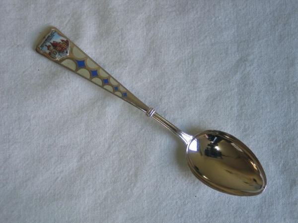 Sammellöffel "Rothenburg o.d.T.", versilbert, Länge: 10,5 cm, Gewicht: 8,8g