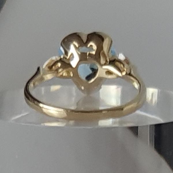 Topas Herzring mit 3.28 ct. aus 585er Gold, Größe 57, Gewicht: 3,9g