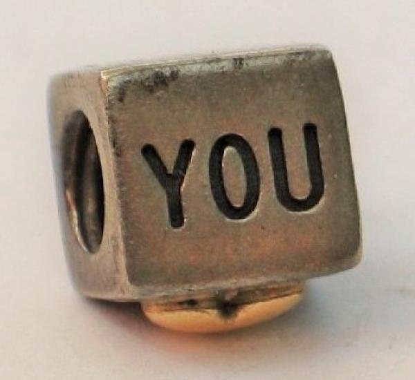 Pandora Bead "I love you", #790200, 585er Gold und 925er Sterlingsilber